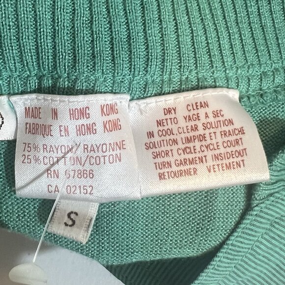 Vintage Marc D’alcy Sweater 80s Women’s Embroidery Embellished Size Small Green - Picture 12 of 12